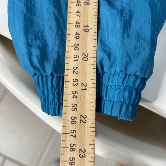 VTG Y2K Puma Tracksuit Womens Nylon Jacket Pant Set L Blue Retro Zip Up Hip Hop - Picture 11 of 16